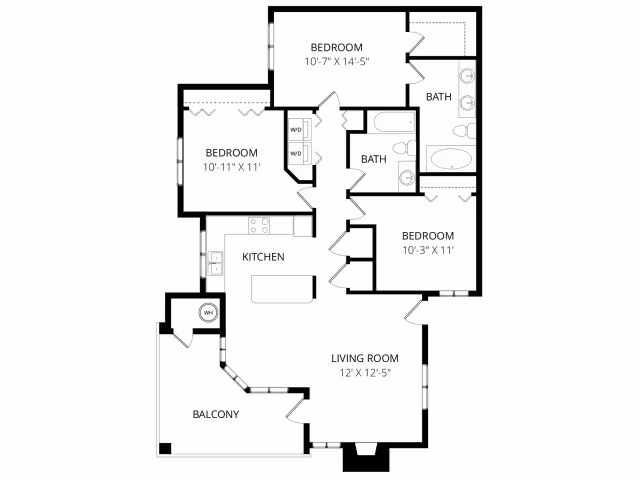 3 bedroom 2 Bath 2145 2145 floor plan